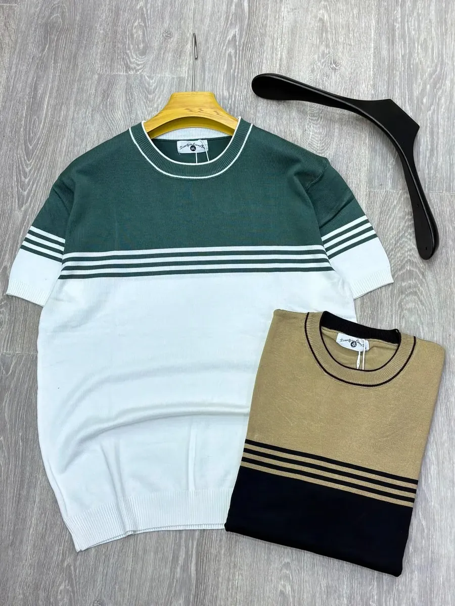 Emerald Colour-Block Knit Tee