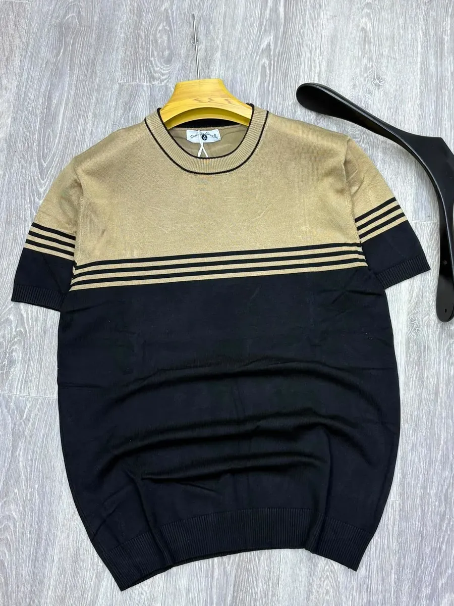 Camel Noir Colour-Block Knit Tee