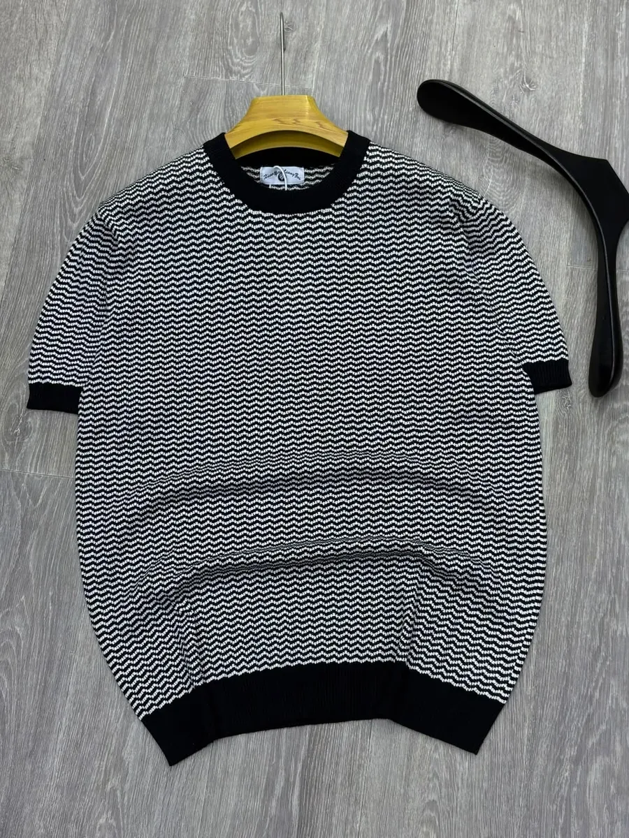 Zigzag Jacquard Knit Tee